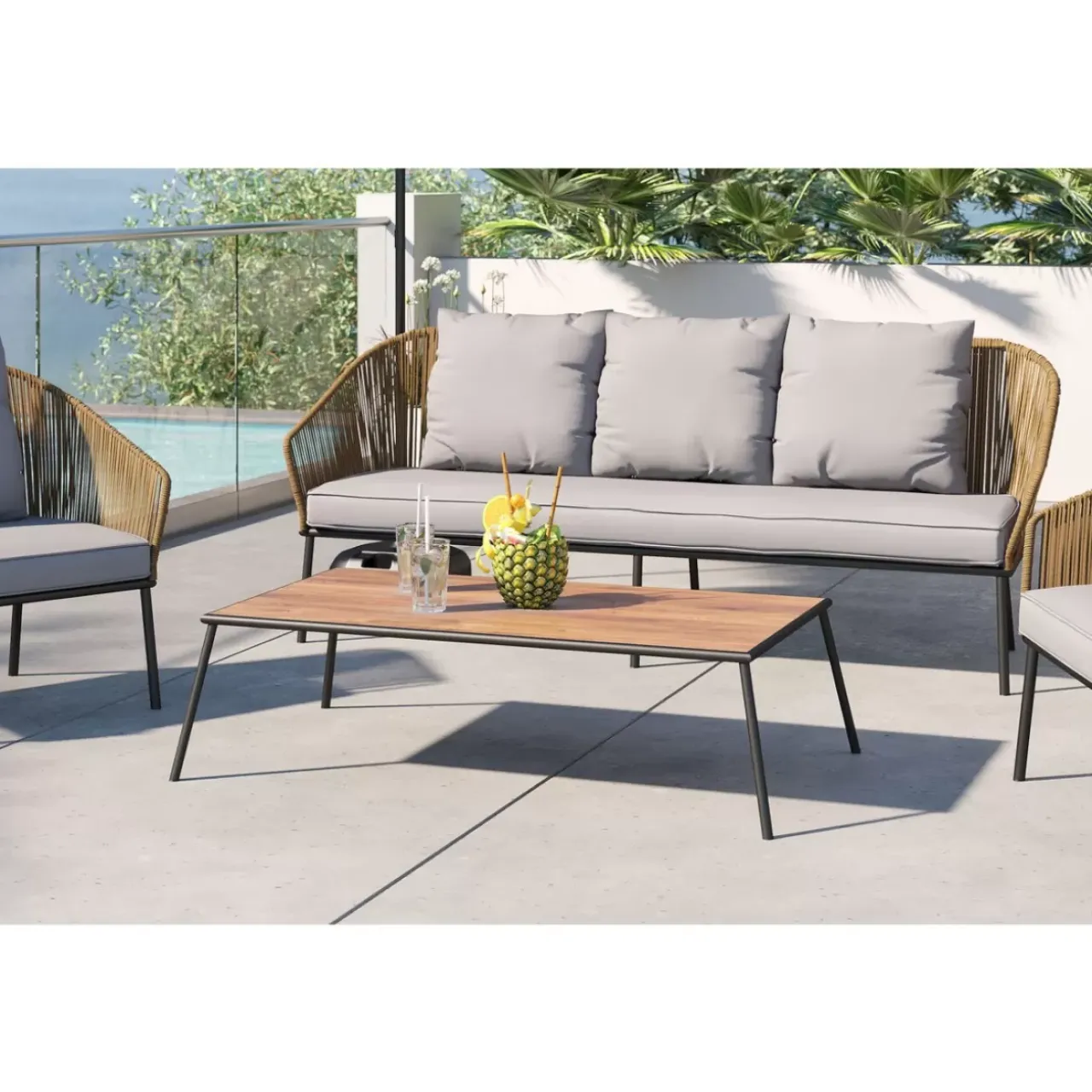 KARE Design Outdoormöbel-Sitzgruppe Elba (4-Tlg.)