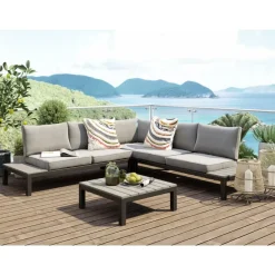 KARE Design Outdoormöbel-Sitzgruppe Holiday Schwarz (4-Tlg.)