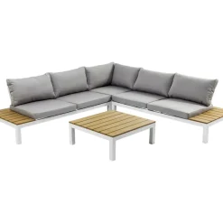 KARE Design Outdoormöbel-Sitzgruppe Holiday Weiss (4-Tlg.)