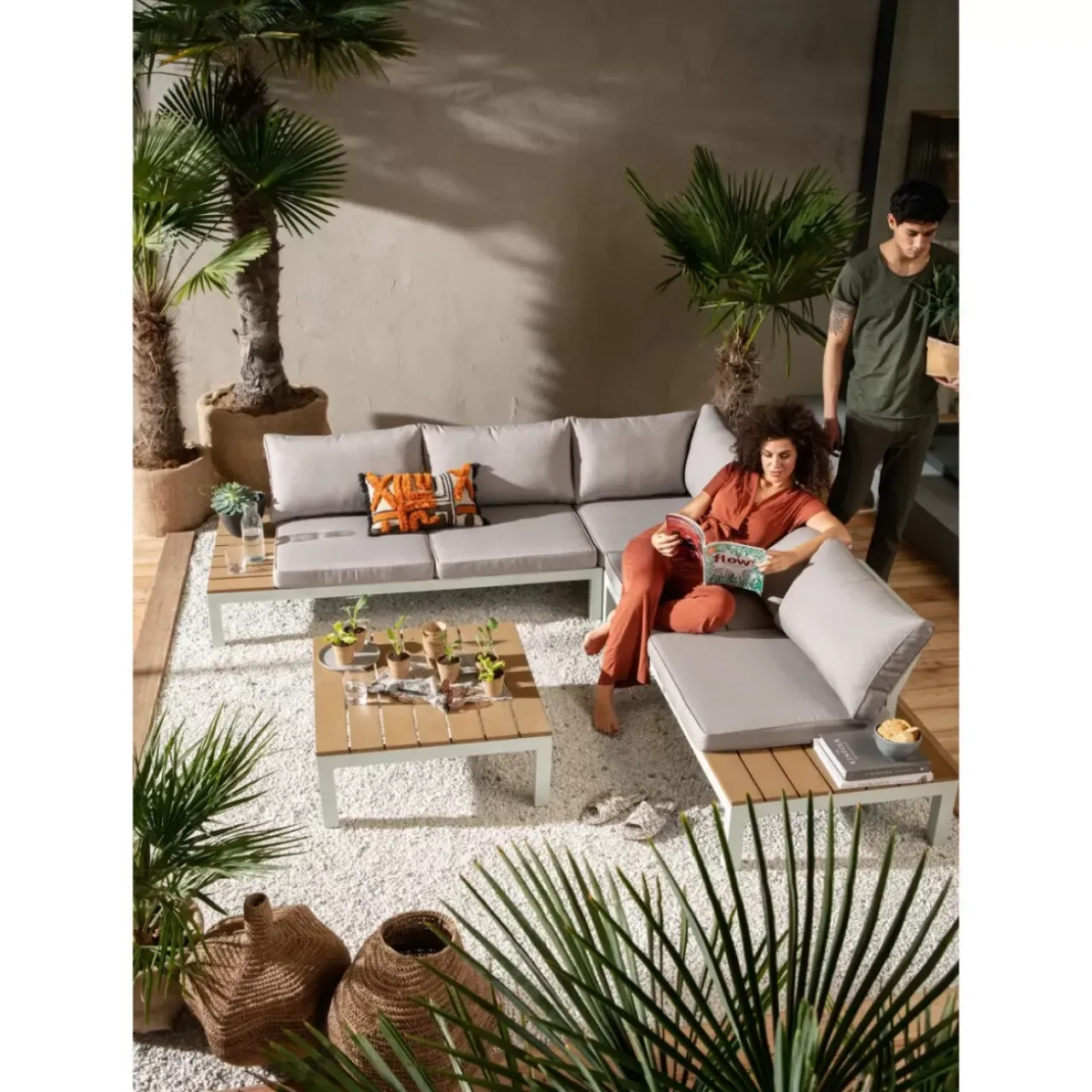 KARE Design Outdoormöbel-Sitzgruppe Holiday Weiss (4-Tlg.)