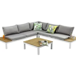 KARE Design Outdoormöbel-Sitzgruppe Holiday Weiss (4-Tlg.)