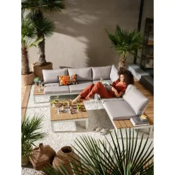 KARE Design Outdoormöbel-Sitzgruppe Holiday Weiss (4-Tlg.)