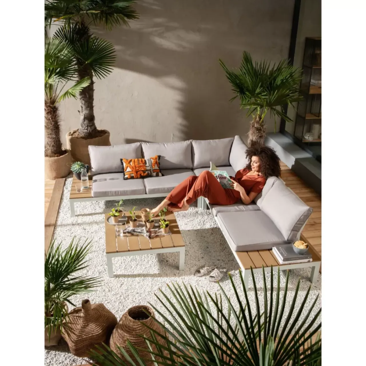 KARE Design Outdoormöbel-Sitzgruppe Holiday Weiss (4-Tlg.)