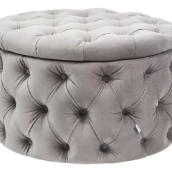 KARE Design Sitzbänke-Sitztruhe Desire Rund Silbergrau