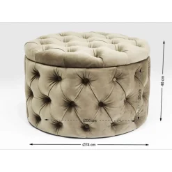 KARE Design Sitzbänke-Sitztruhe Desire Rund Silbergrau