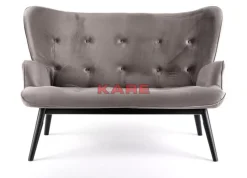 KARE Design Sofas & Couches-Sofa Black Vicky 2-Sitzer Velvet Grau