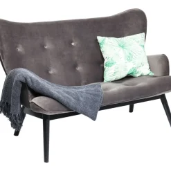 KARE Design Sofas & Couches-Sofa Black Vicky 2-Sitzer Velvet Grau