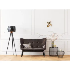 KARE Design Sofas & Couches-Sofa Black Vicky 2-Sitzer Velvet Grau