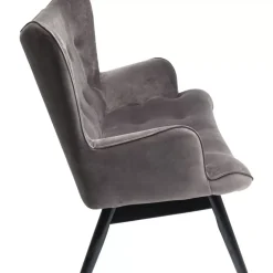 KARE Design Sofas & Couches-Sofa Black Vicky 2-Sitzer Velvet Grau