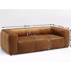 KARE Design Sofas & Couches-Sofa Cubetto 3-Sitzer Velvet Braun