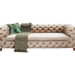 KARE Design Sofas & Couches-Sofa Desire 3-Sitzer Velvet Ecru