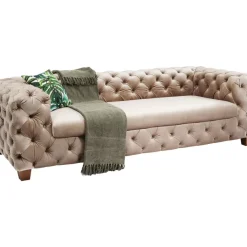 KARE Design Sofas & Couches-Sofa Desire 3-Sitzer Velvet Ecru