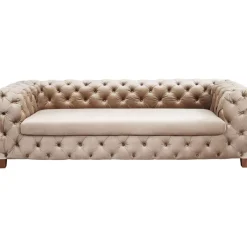 KARE Design Sofas & Couches-Sofa Desire 3-Sitzer Velvet Ecru