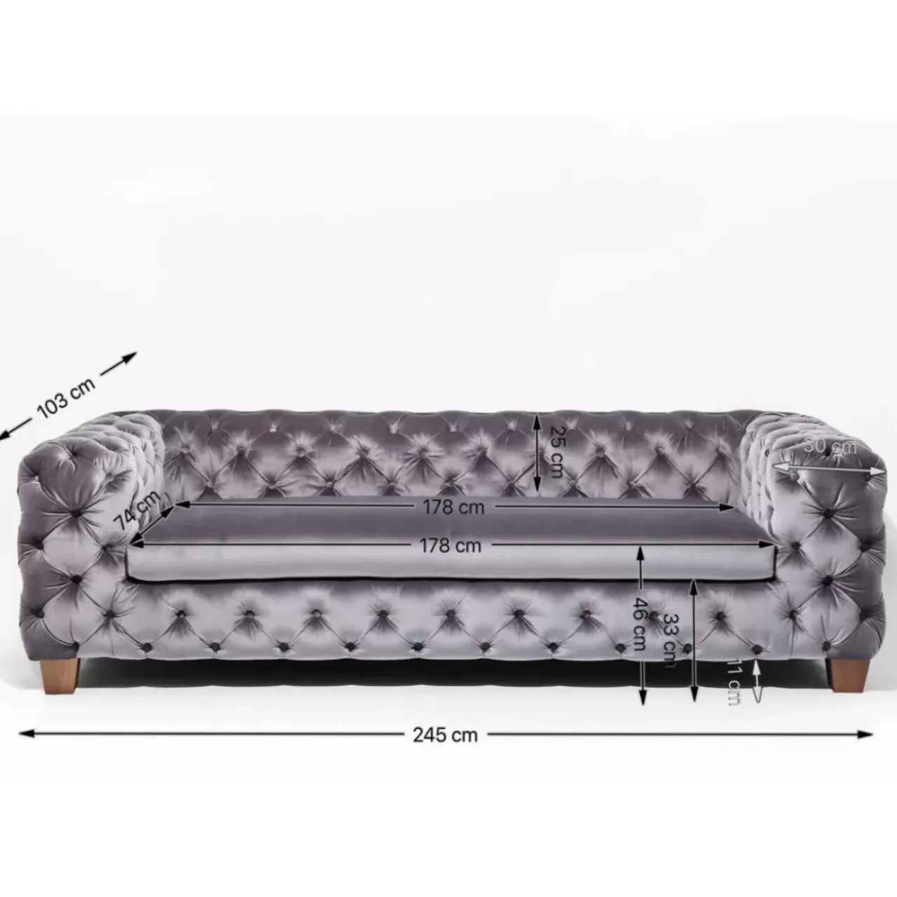 KARE Design Sofas & Couches-Sofa Desire 3-Sitzer Vintage Eco