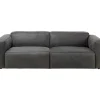 KARE Design Sofas & Couches-Sofa Henry 3-Sitzer Leder Grau