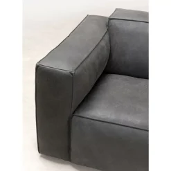 KARE Design Sofas & Couches-Sofa Henry 3-Sitzer Leder Grau