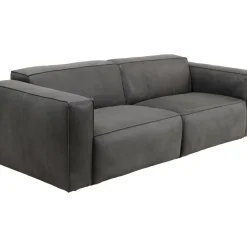 KARE Design Sofas & Couches-Sofa Henry 3-Sitzer Leder Grau
