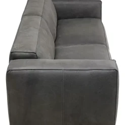 KARE Design Sofas & Couches-Sofa Henry 3-Sitzer Leder Grau