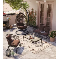 KARE Design Outdoormöbel-Sofa Ibiza Braun