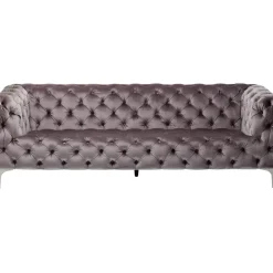 KARE Design Sofas & Couches-Sofa Look 3-Sitzer Velvet Grau