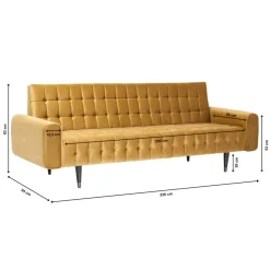 KARE Design Sofas & Couches-Sofa Milchbar 3-Sitzer Velvet Honey