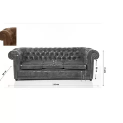KARE Design Sofas & Couches-Sofa Oxford 3-Sitzer Vintage Smart