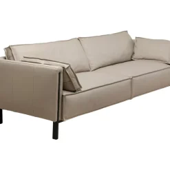 KARE Design Sofas & Couches-Sofa 3-Sitzer Victor Leder Grau 233Cm