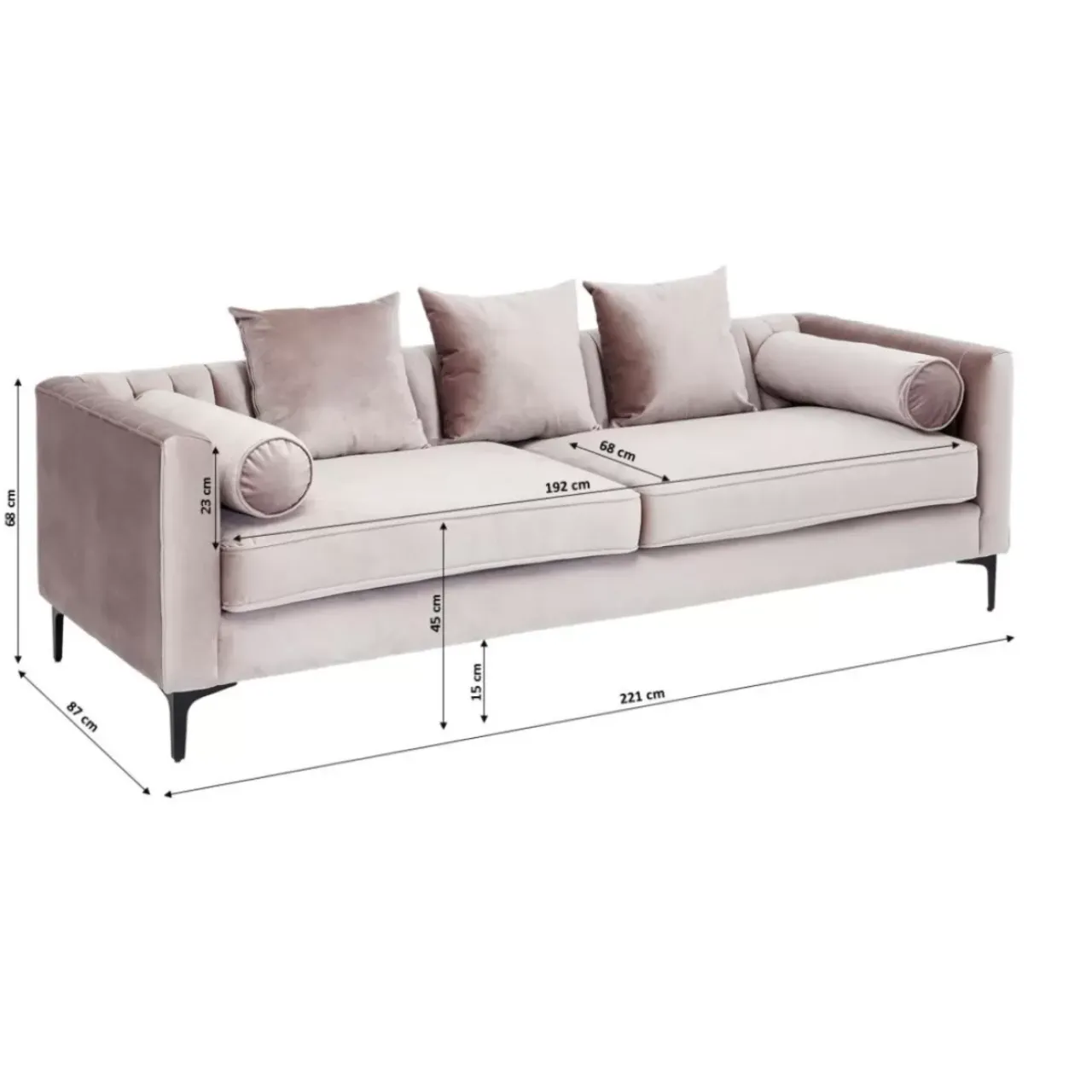 KARE Design Sofas & Couches-Sofa Variete 3-Sitzer Grau