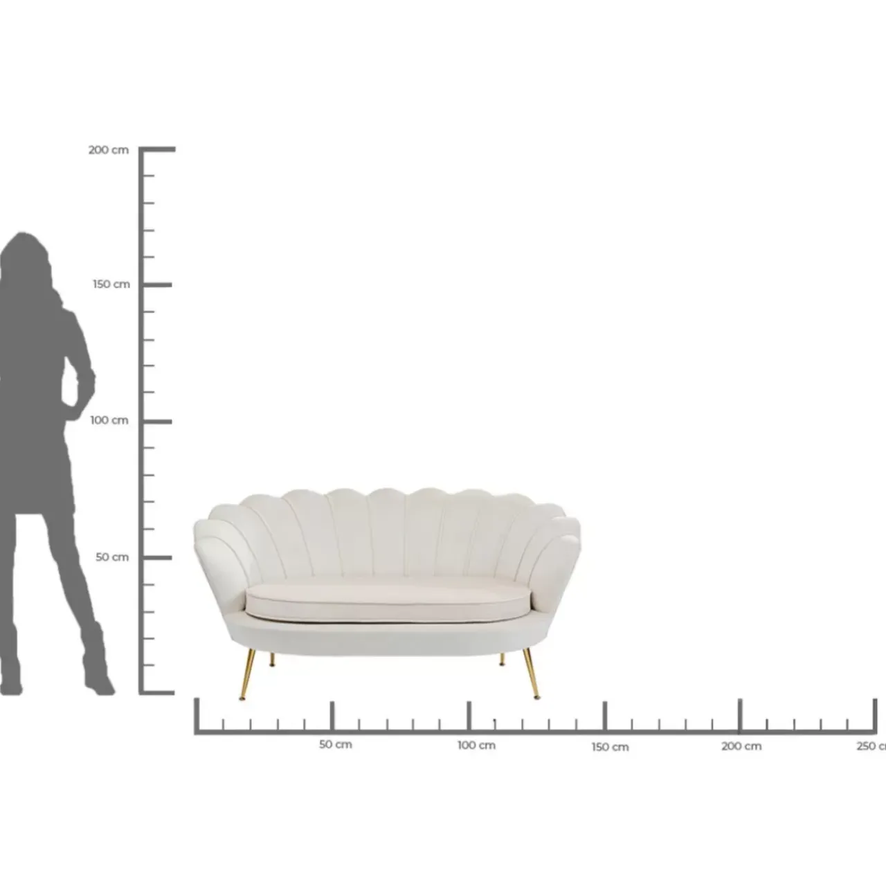 KARE Design Sofas & Couches-Sofa Water Lily 2-Sitzer Beige