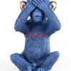 KARE Design Deko & Geschenkartikel-Spardose Monkey Mizaru Blau