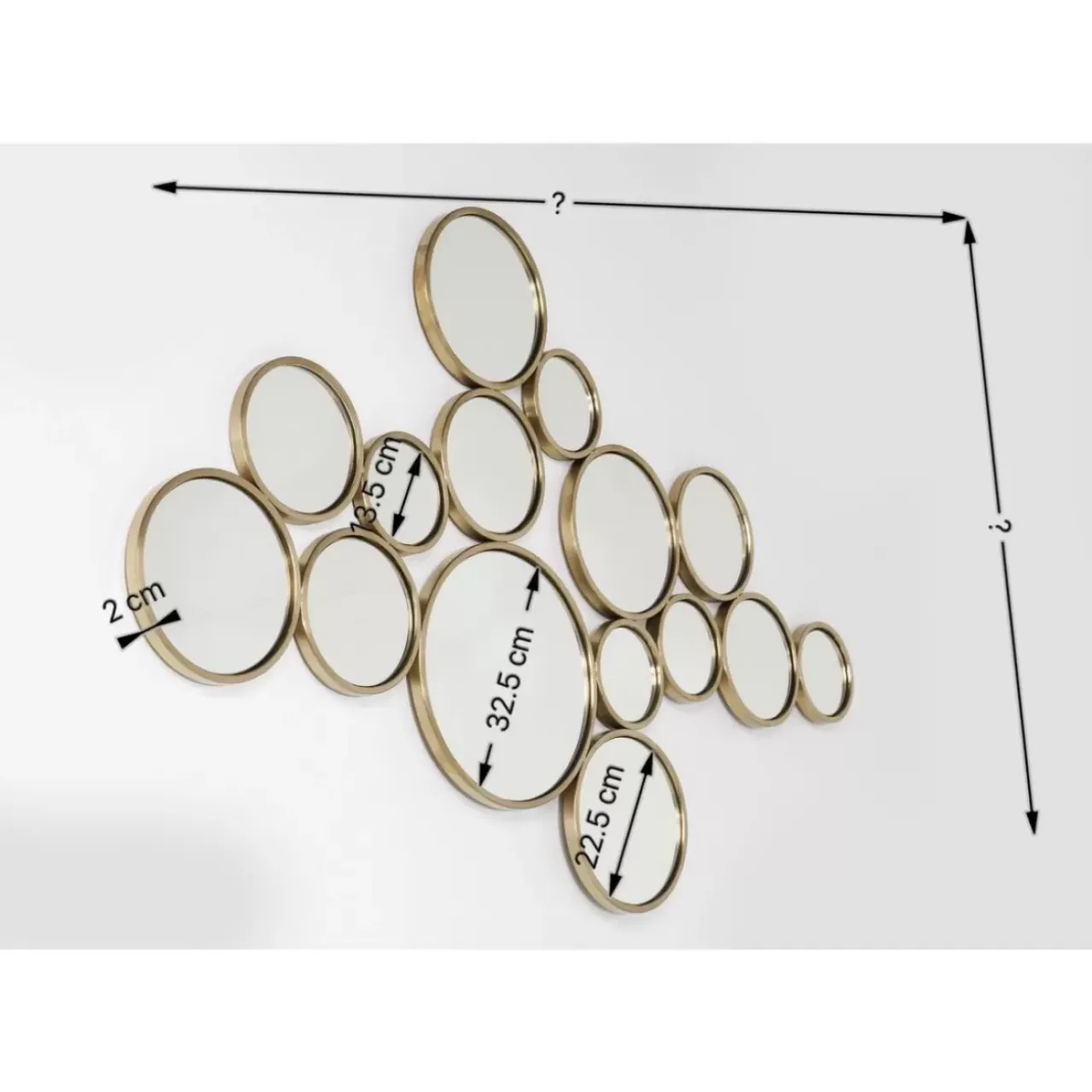 KARE Design Spiegel-Spiegel Bubbles Messing 183X93Cm