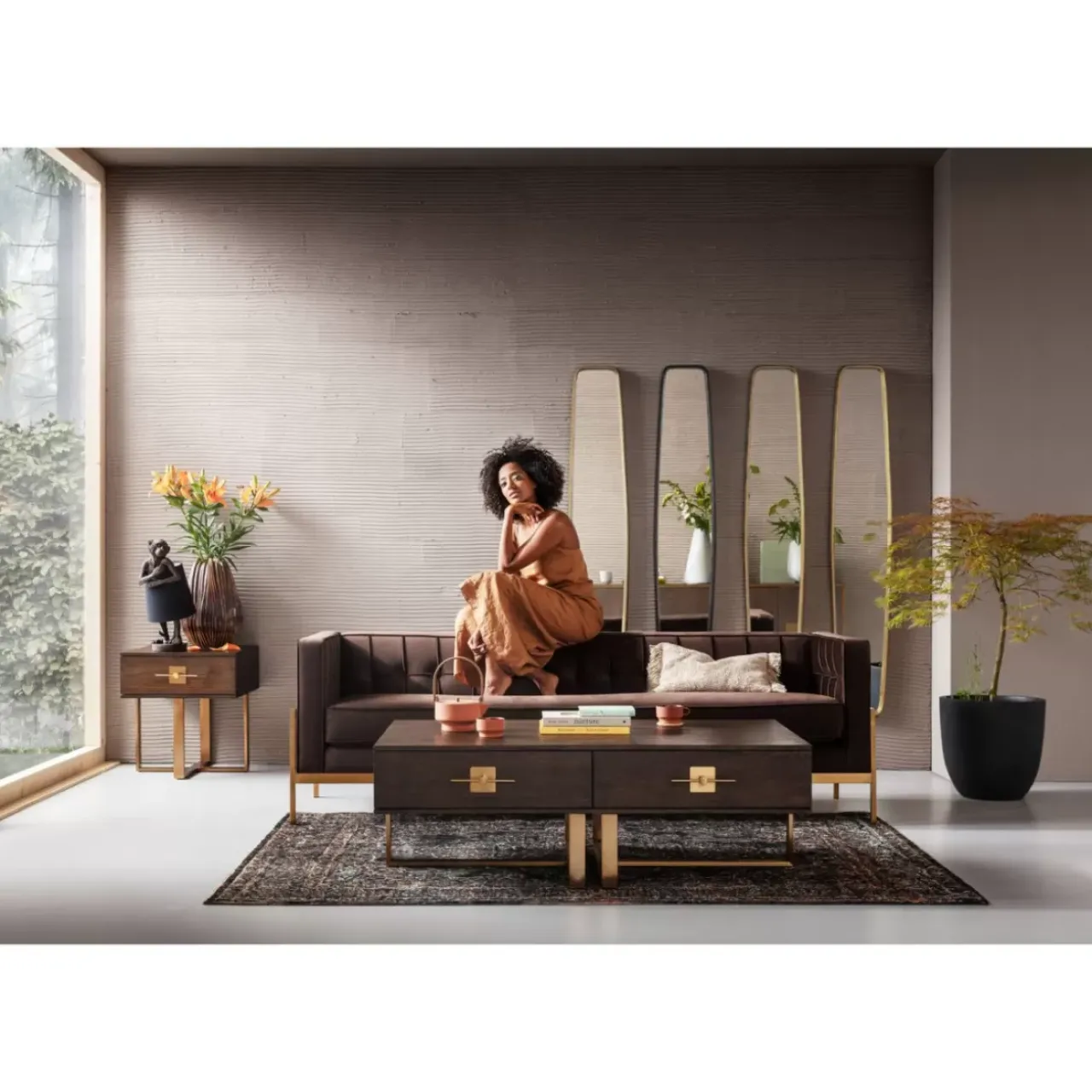 KARE Design Spiegel-Spiegel Clip Brass 32X177Cm