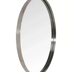 KARE Design Spiegel-Spiegel Curve Round Steel Nature O100Cm