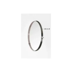 KARE Design Spiegel-Spiegel Curve Round Steel Nature O100Cm