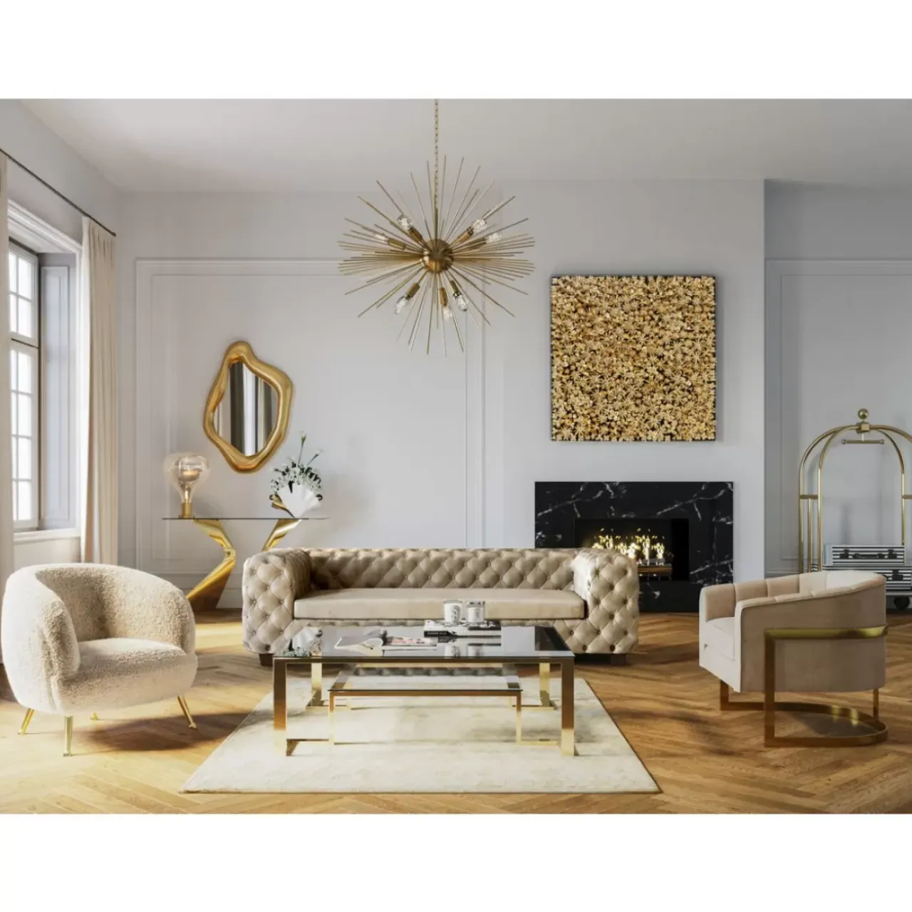 KARE Design Spiegel-Spiegel Hologram Gold 76X119Cm