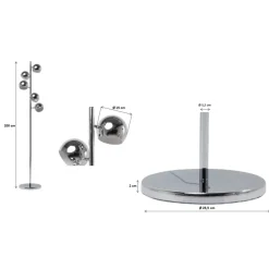 KARE Design Steh & Bodenleuchten-Stehleuchte Calotta Chrome 5Er