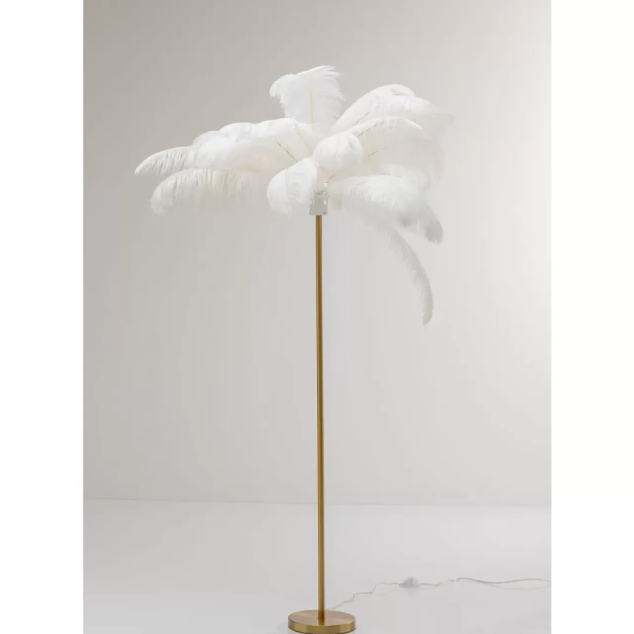 KARE Design Steh & Bodenleuchten-Stehleuchte Feather Palm Weis 165Cm