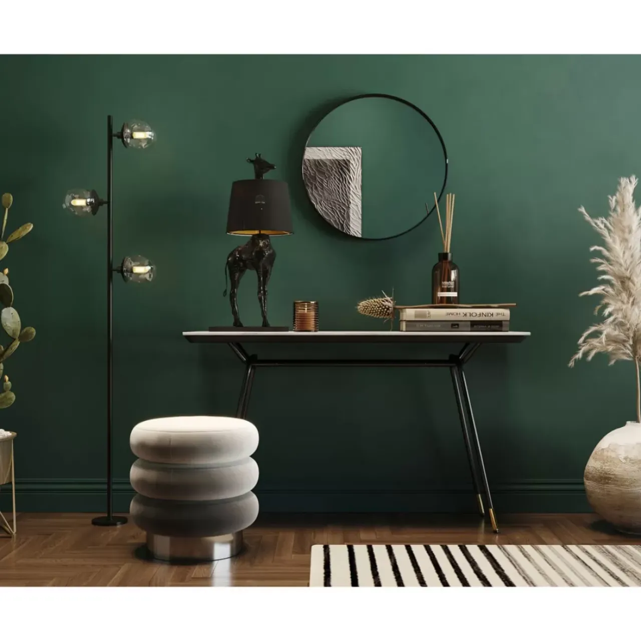 KARE Design Steh & Bodenleuchten-Stehleuchte Three Balls Matt Schwarz 160Cm