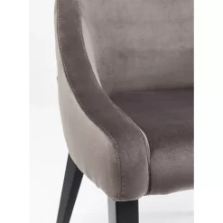 KARE Design Stühle-Stuhl Black Mode Velvet Grau