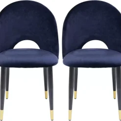 KARE Design Stühle-Stuhl Iris Velvet Blau (2/Set)