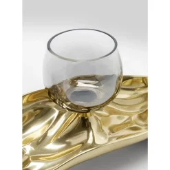 KARE Design Deko & Geschenkartikel-Teelichthalter 3 Jade Gold (4/Tlg.)