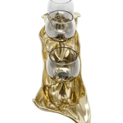 KARE Design Deko & Geschenkartikel-Teelichthalter 3 Jade Gold (4/Tlg.)