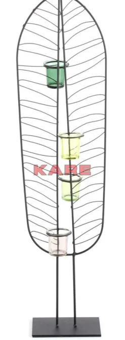 KARE Design Kerzenständer & Laternen-Teelichthalter Leaf Wire 86Cm