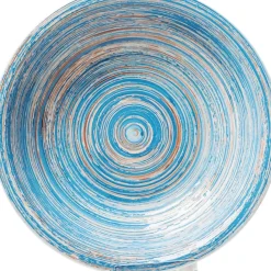 KARE Design Geschirr & Tischaccessoires-Teller Tief Swirl Blau O21Cm