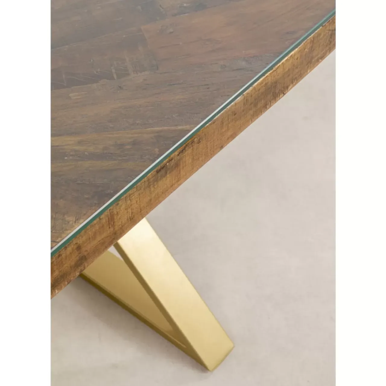 KARE Design Tische-Tisch Conley Cross Brass 180X90Cm