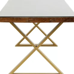KARE Design Tische-Tisch Conley Cross Brass 180X90Cm