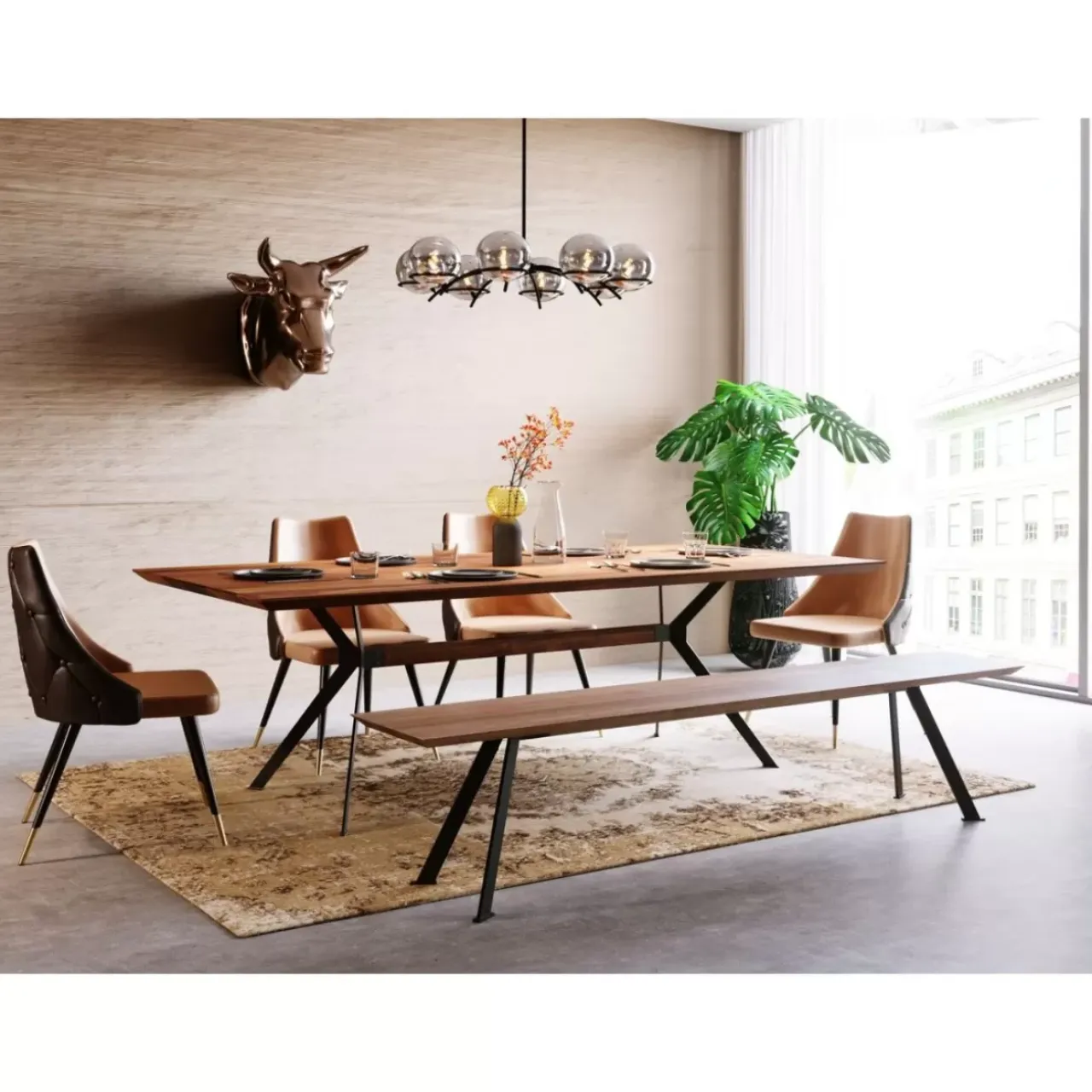 KARE Design Tische-Tisch Downtown Eiche 220X100Cm