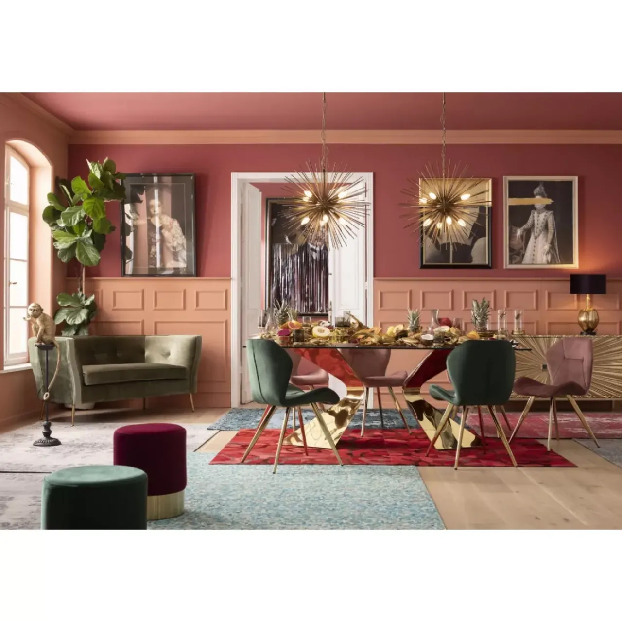 KARE Design Tische-Tisch Gloria Gold 200X100Cm