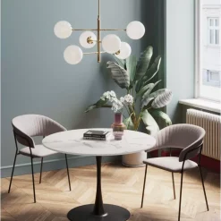 KARE Design Tische-Tisch Schickeria Marmor Weis Schwarz O110Cm