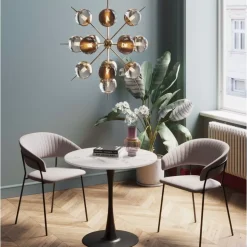 KARE Design Tische-Tisch Schickeria Marmor Weis Schwarz O80Cm